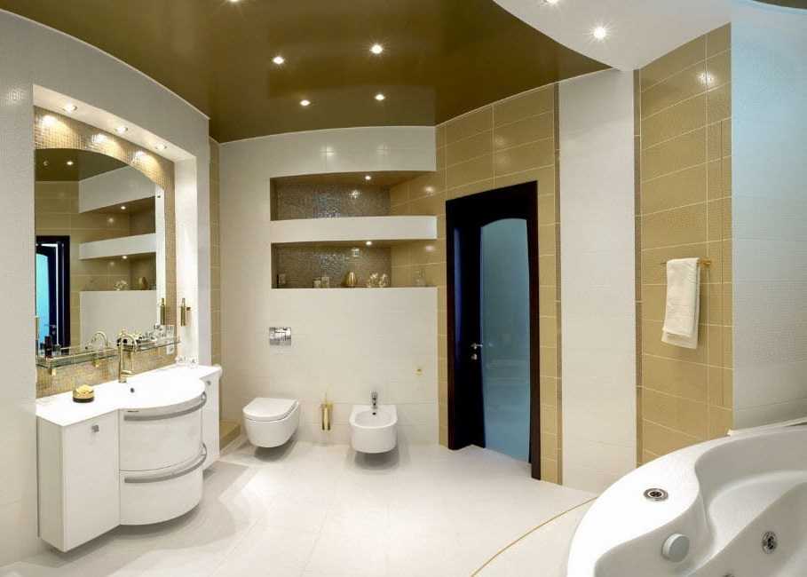 Натяжной потолок в ванной комнате – плюсы и минусы