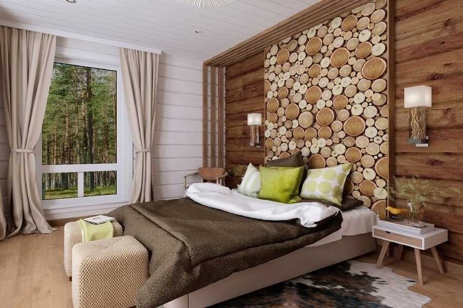 Стена из спилов дерева: изготовление спилов, декорирование стен