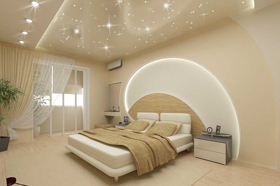 Потолок из гипсокартона со светодиодной подсветкой