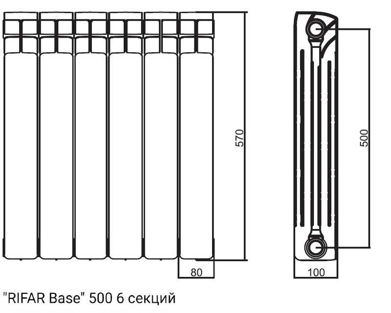 Размеры биметаллических радиаторов отопления - лучшее отопление