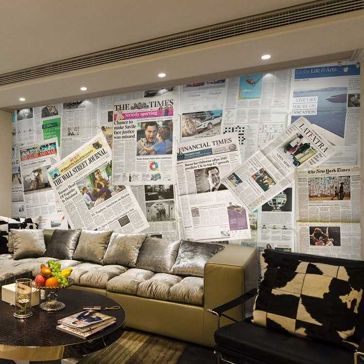 Декорирование стен газетами - различные варианты