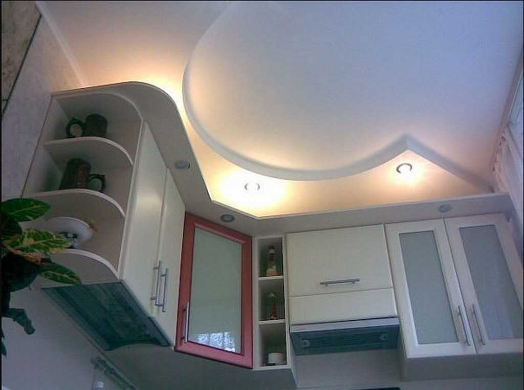 Потолок из гипсокартона на кухне (8 фото)