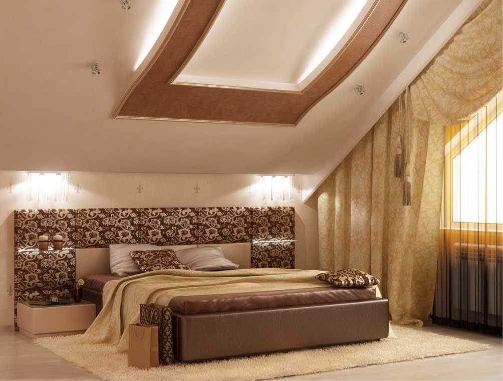 Спальня на мансарде - 120 фото идей дизайна