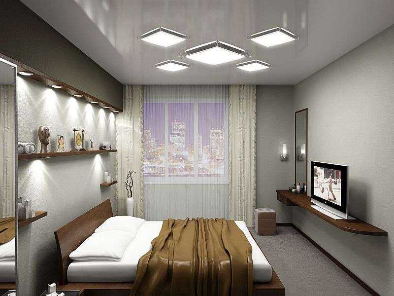 Натяжной потолок в спальне: варианты дизайна (100+ фото)