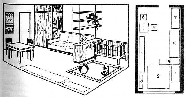 Куда поставить детскую кроватку в однокомнатной квартире